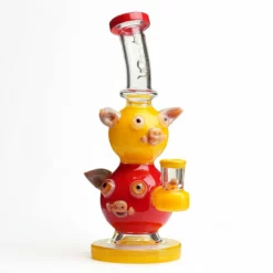 Lookah 10" Cute Double Piggy Dab Rig with Bent Neck
