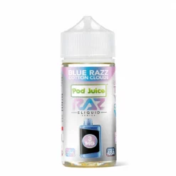 Pod Juice X Raz Blue Razz Cotton Clouds 100mL E-Juice (0mg)